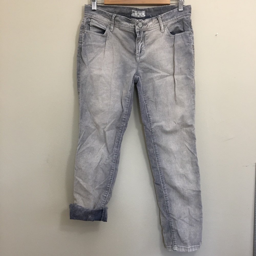 Free People Bleached Blue/White Corduroy Pants